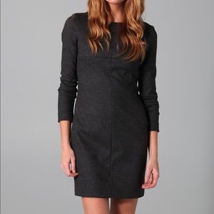 Gray Wool DVF long sleeved mini dress